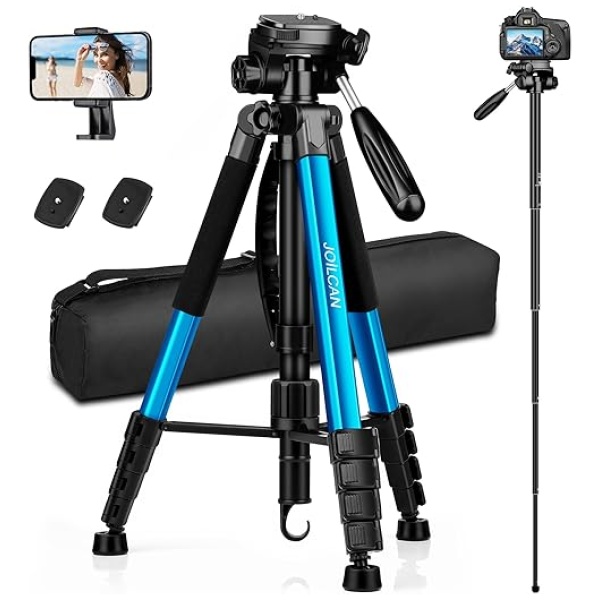 Camera Tripod, 72” Tripod for Camera Stand, Aluminum Heavy Duty Tripod for Video Photo, 5 in 1 Travel Camera Tripod & Monopod Compatible with Canon...