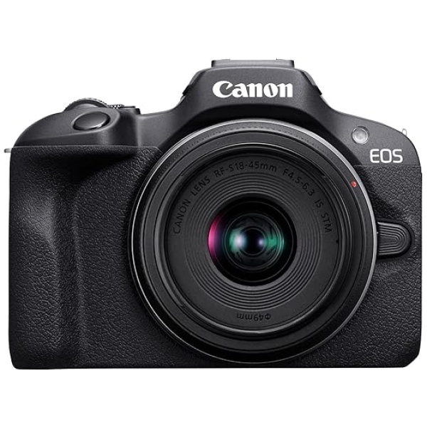 Canon EOS R100 RF-S18-45mm F4.5-6.3 is STM Lens Kit, Mirrorless Camera, RF Mount, 24.1 MP, Continuous Shooting, Eye Detection AF, Full HD Video,...