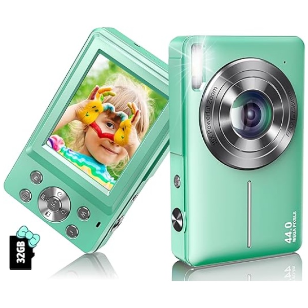 Digital Camera 2024 Newest 1080P 44MP Digital Cameras for Photography, Digital Point and Shoot Camera for Kids with 16X Zoom, Anti-Shake, Compact...