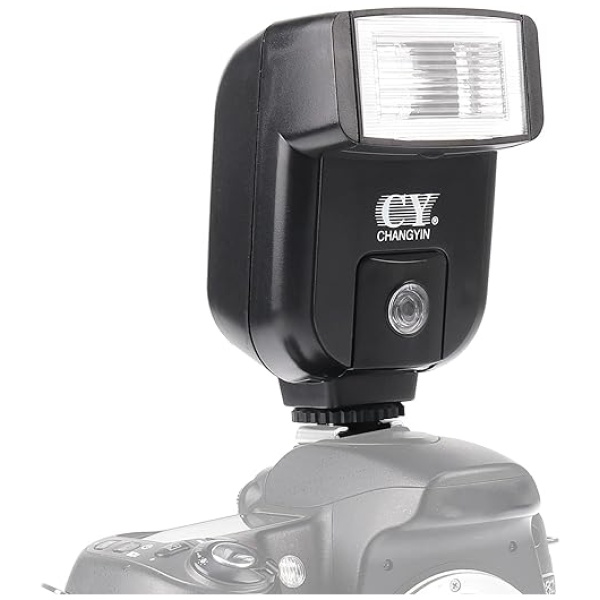 FocusFoto YINYAN CY-20 Universal Hot Shoe On-Camera Flash Speedlite Electronic Speedlight with Sync Port for Nikon Canon Panasonic Olympus Pentax...