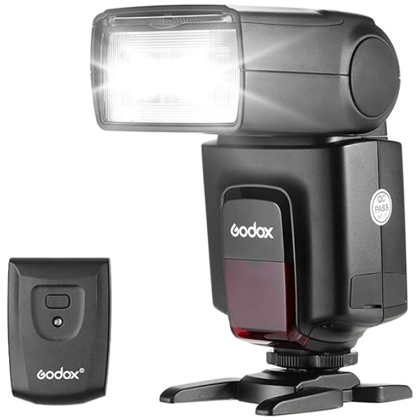 GODOX TT520ⅡUniversal On-Camera Flash Electronic Speedlite + AT-16 2.4G Wireless Trigger Transmitter Guide Number 33 S1 S2 Modes Replacement for...