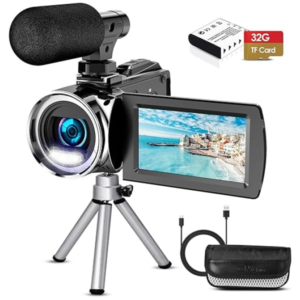 Hojocojo Video Camera Camcorder 4K 36.0 MP Vlogging Camera Recorder for YouTube 3.0 Inch IPS Screen 18X Digital Zoom Camcorders Camera with...