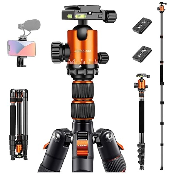 JOILCAN Tripod for Camera, 81" Camera Tripod Stand, 83 inches DSLR Tripods & Monopods, Heavy Duty Travel Tripod for Binoculars Laser Level Spotting...