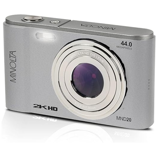 Minolta MND20 44 MP / 2.7K Ultra HD Digital Camera (Silver)