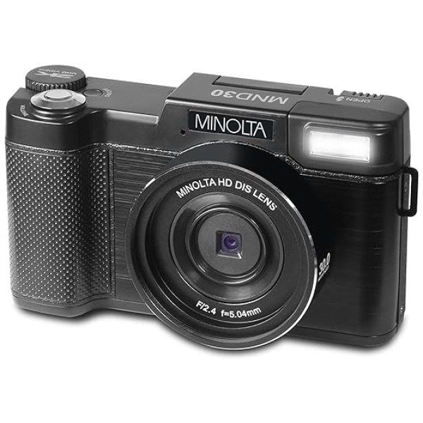 Minolta MND30 30 MP / 2.7K Ultra HD Digital Camera (Black)