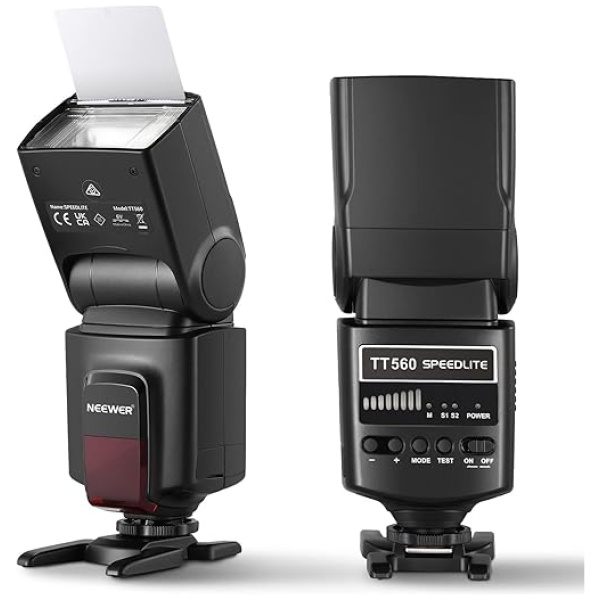 NEEWER TT560 Camera Flash Speedlite 5500K with Standard Hot Shoe Mount Compatible with Canon Nikon Panasonic Olympus Pentax Fijifilm and Other...