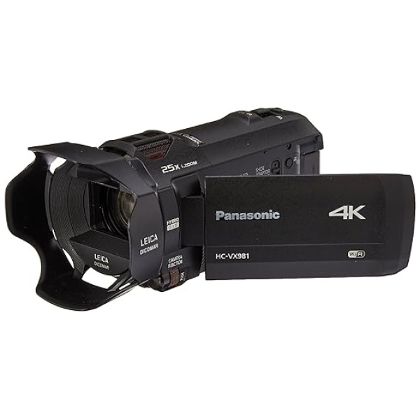 Panasonic 4K Ultra HD Video Camera Camcorder HC-VX981K, 20X Optical Zoom, 1/2.3-Inch BSI Sensor, HDR Capture, Wi-Fi Smartphone Multi Scene Video...