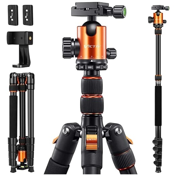 Tripod for Camera, 82 inches Camera Tripod Heavy Duty, Aluminum DSLR Tripod & Monopod, Tall Travel Tripod, Professional Camera Tripod Stand for...