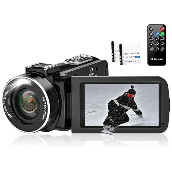 Video Camera Camcorder, 2.7K Camcorder 48MP 16X Digital Video Camera for YouTube 3.0'' 270 Degree Rotation Screen Video Recorder Vlogging Camera...