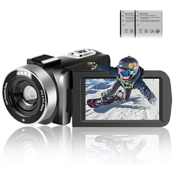 Video Camera,Camcorder Full HD 1080P 30FPS 30.0 MP Vlogging Camera, IR Night Vision Camcorder Recorder, 16X Zoom Camcorders, YouTube Camera with...